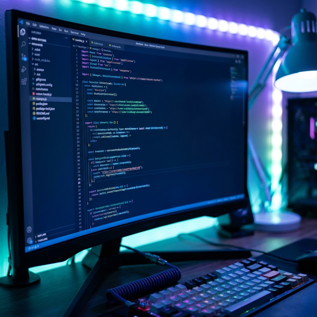 Developer writing code